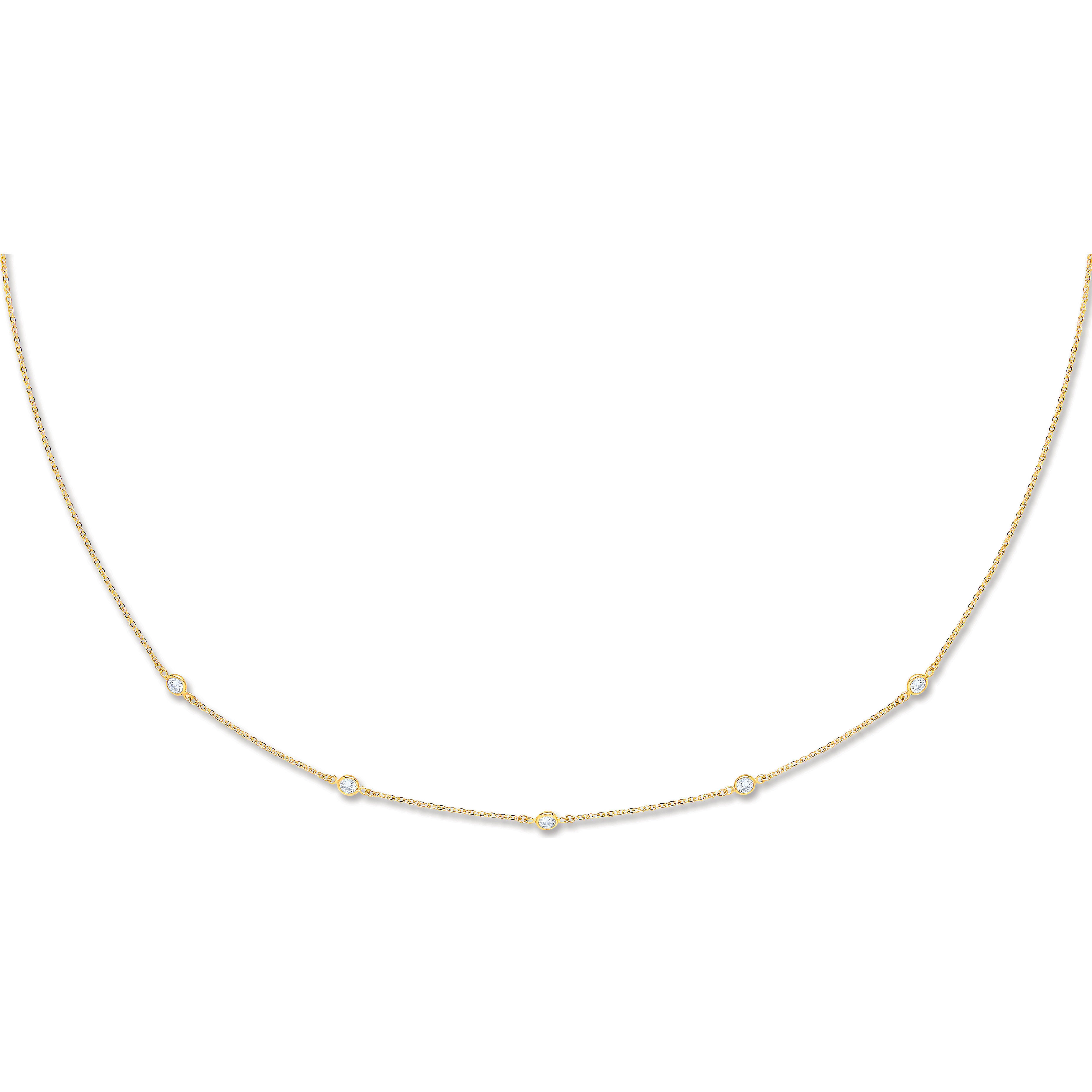 Yellow Gold Cz by the Yard Cz Bracelet & Necklace (07", 18" & 36")