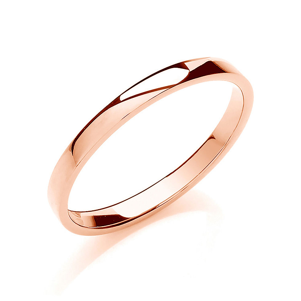Thumbnail: 2mm Soft Court Shape Wedding Band 18ct Rose G