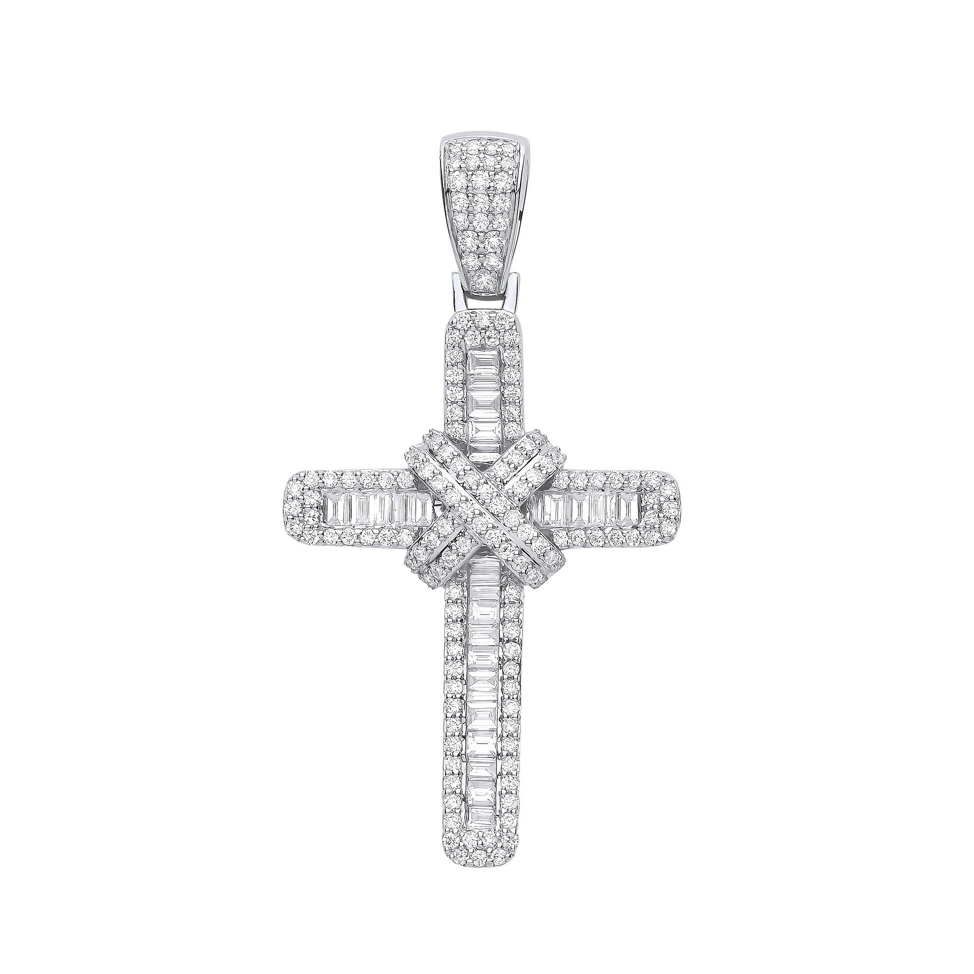 18ct White Gold 2.00ct Diamond Cross