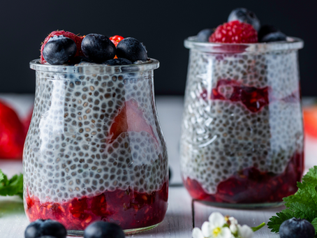 Chiapudding met frambozen