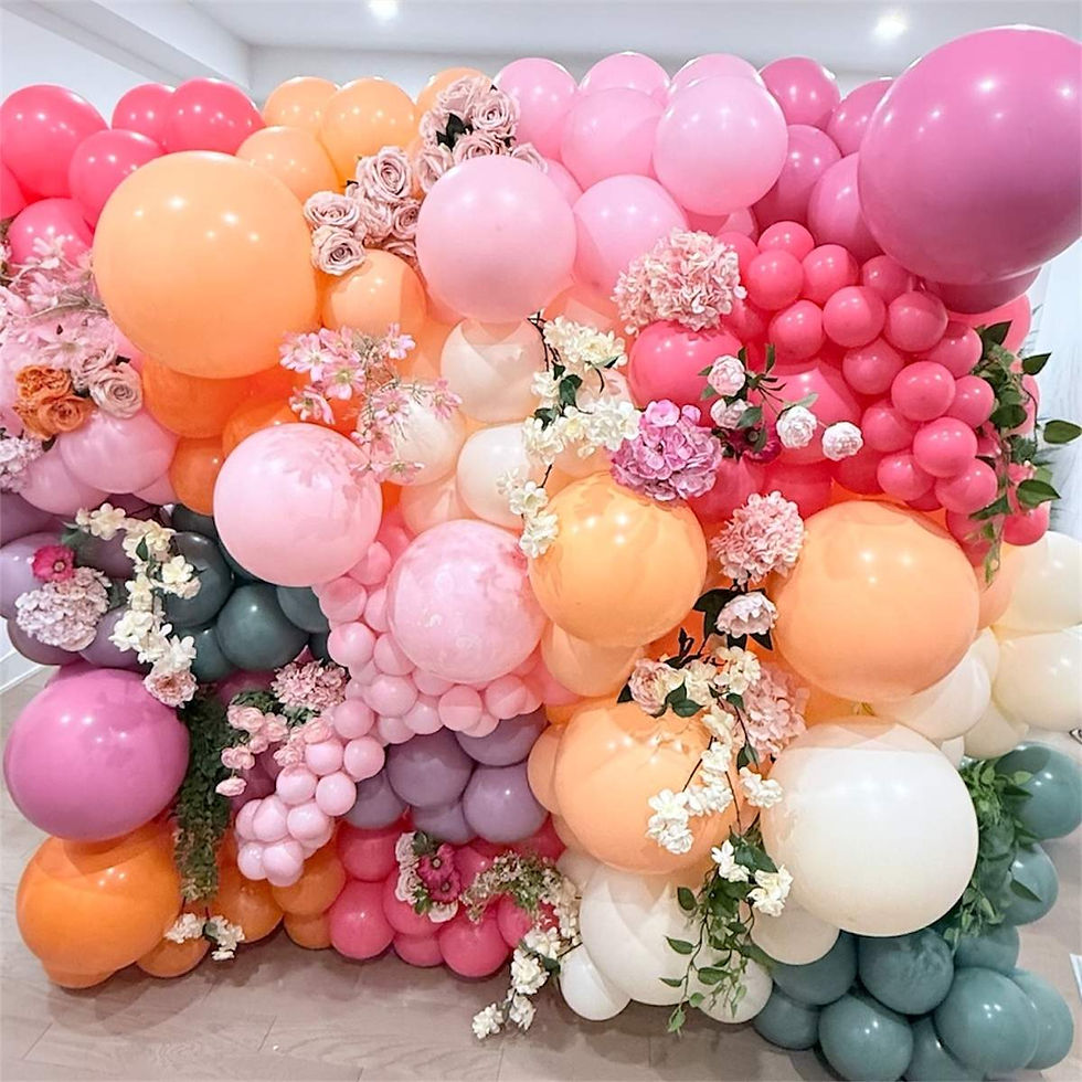 Balloon wall with florals