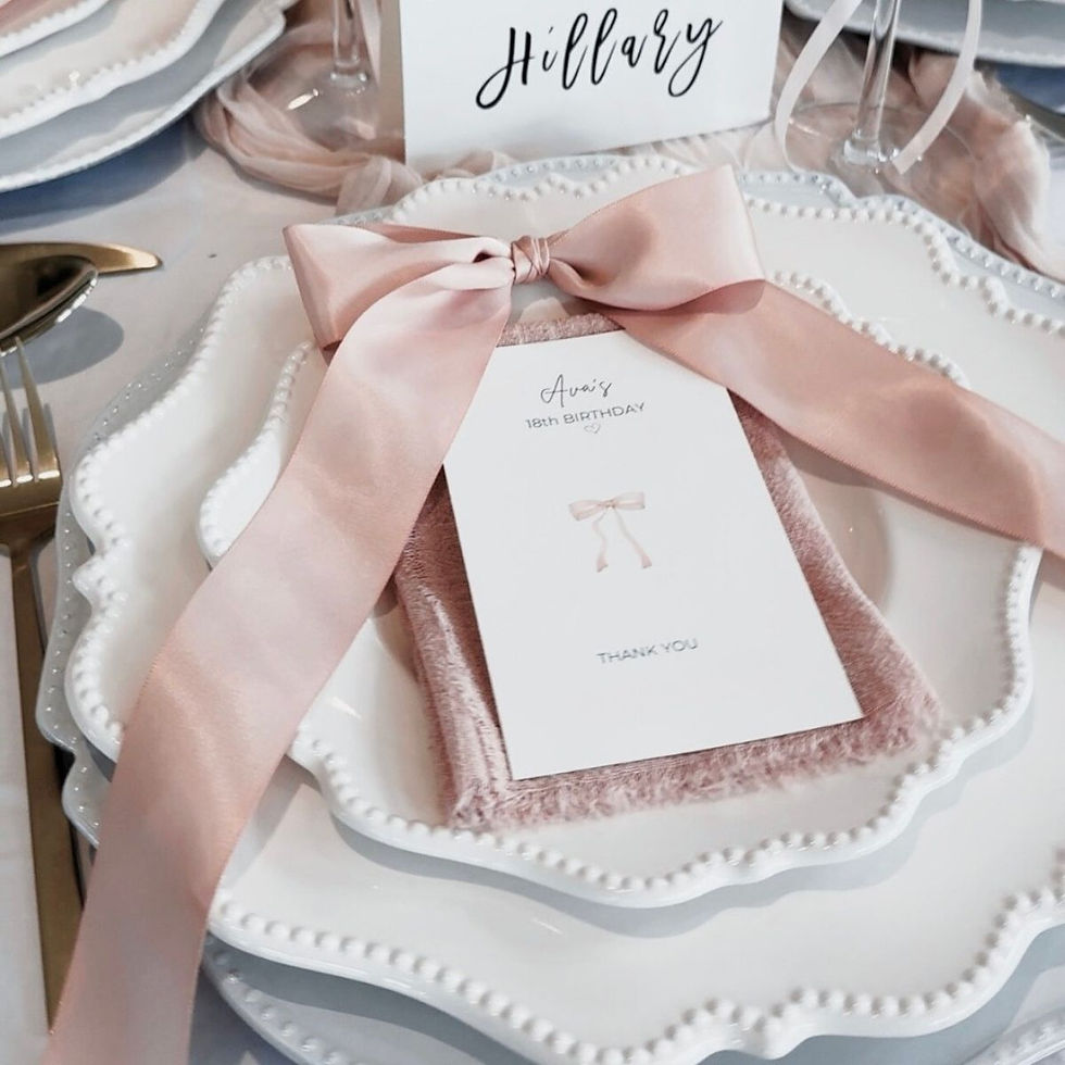 Curated single-place tablescape with personalized place setting by Party and Co. Event Styling in the GTA