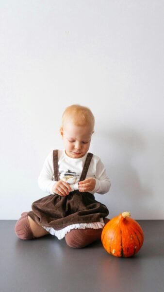 Baby Sitting Next to a Pumpkin | The Peaceful Sleeper