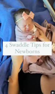 Instagram reel on tips for swaddling a baby |The Peaceful Sleeper