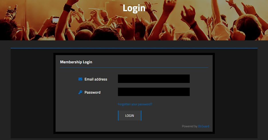 Login page