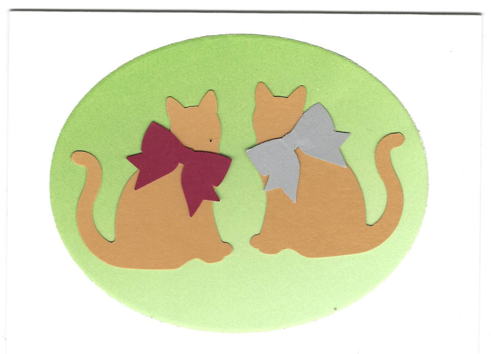 #1380 Cat card with solid green background