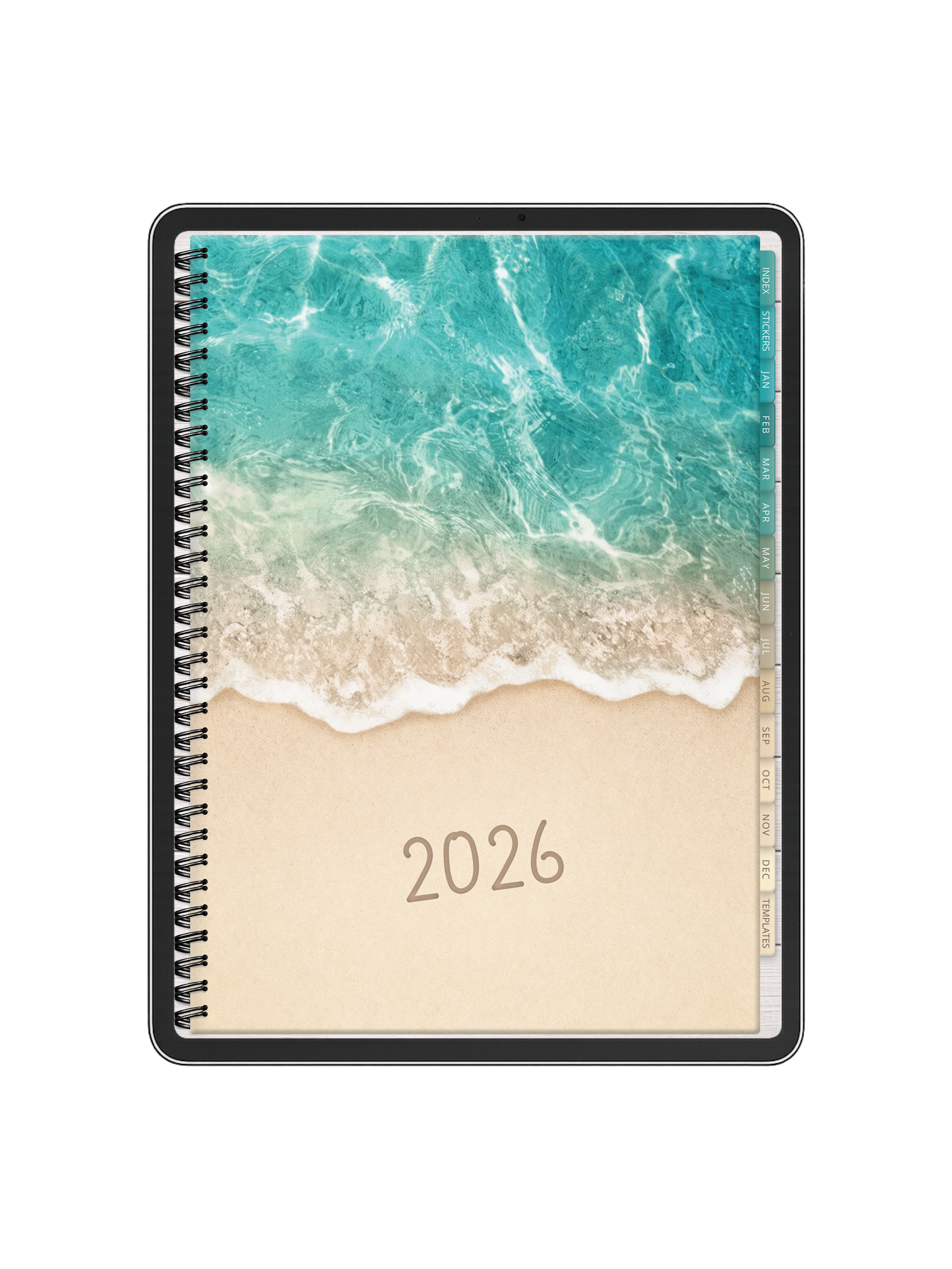 2026 2027 Beach Digital Planner, Daily Weekly Monthly (Digital Download)