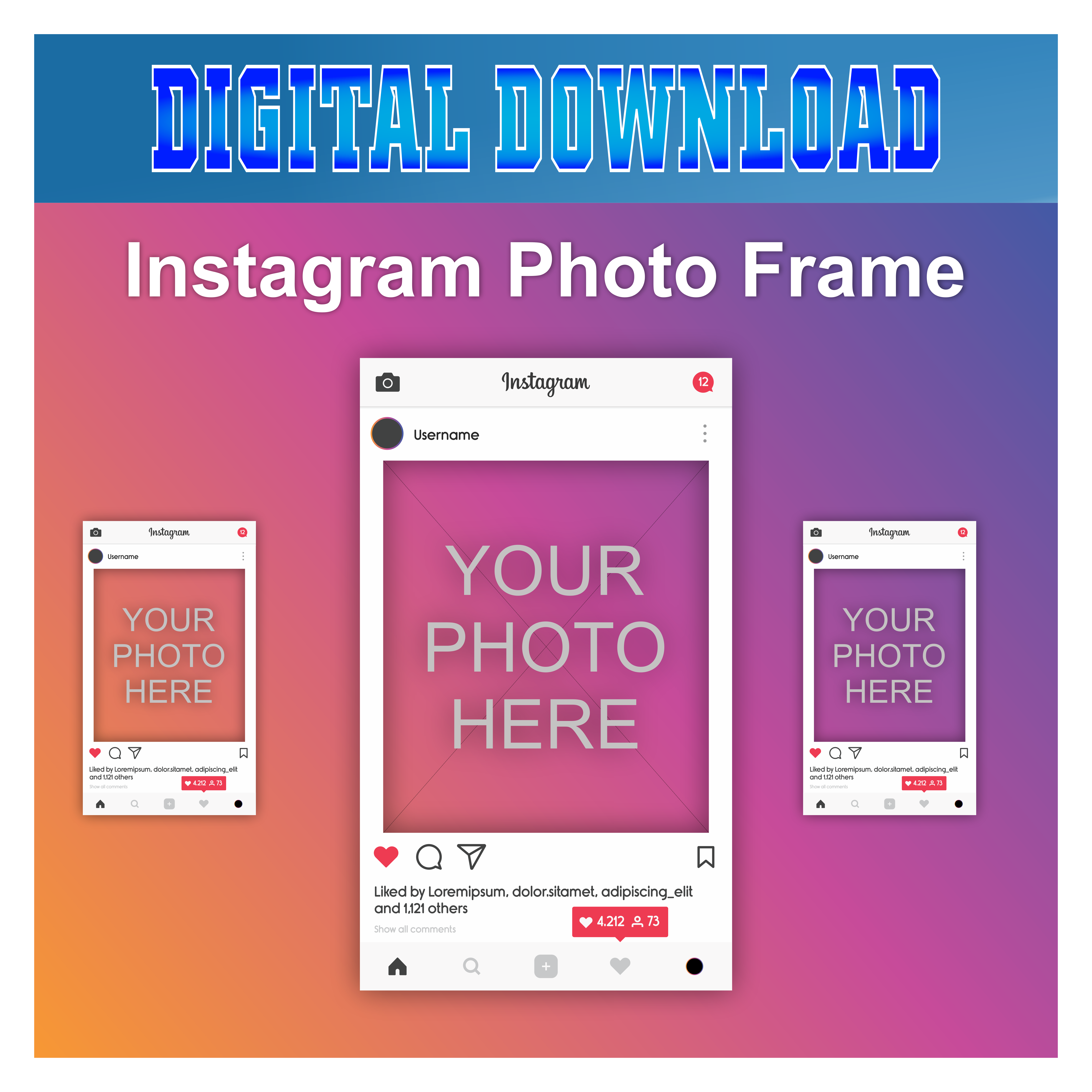 Instagram Social Media Photo Frame Digital Vector Art