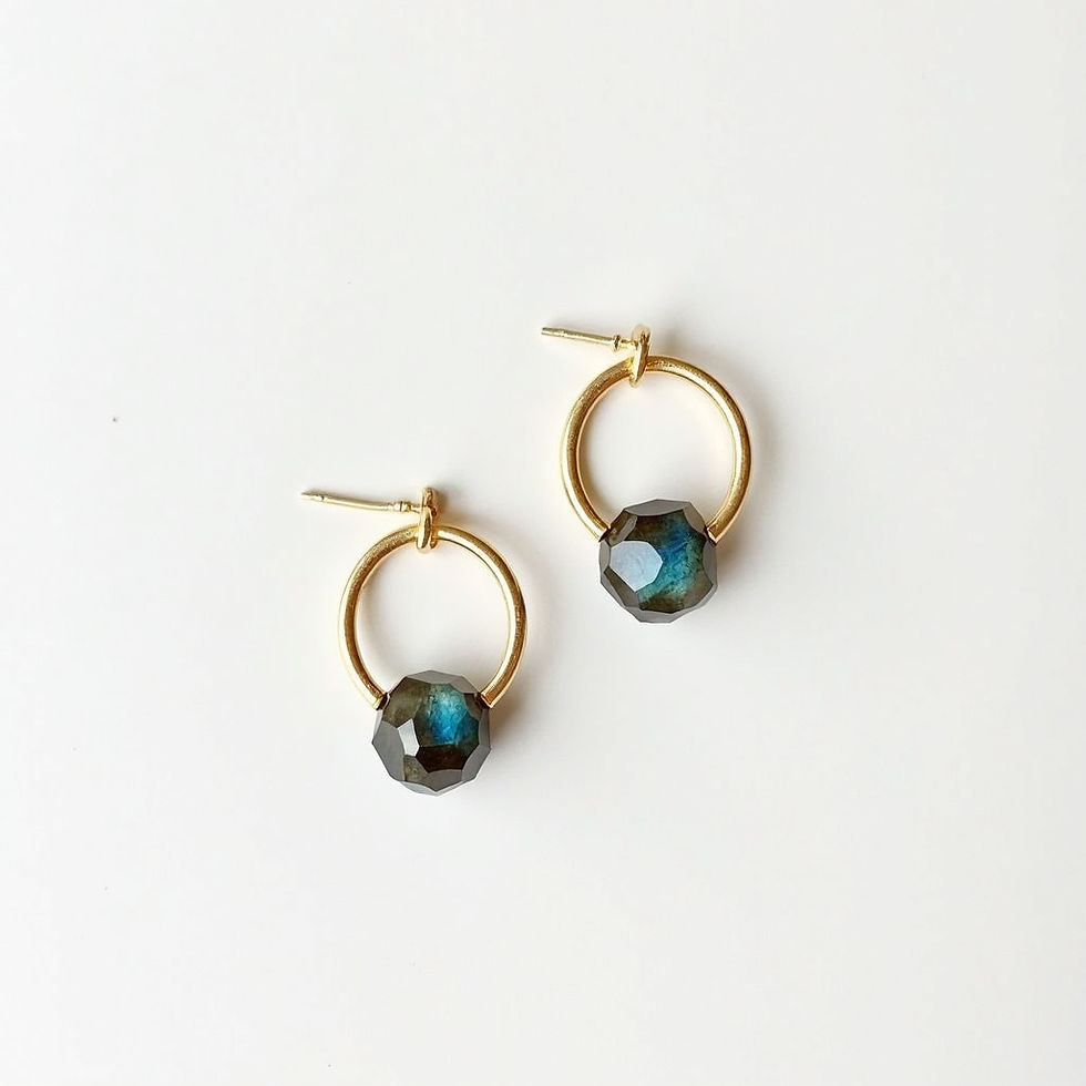 Labradorite Hoop Earrings