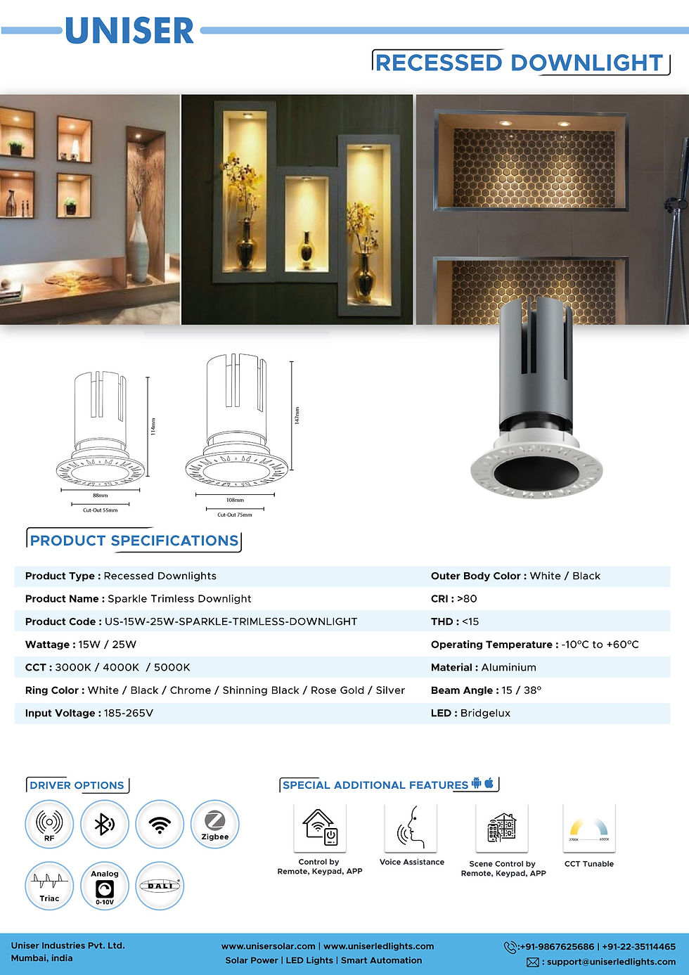 SPARKLE TRIMLESS SERIES