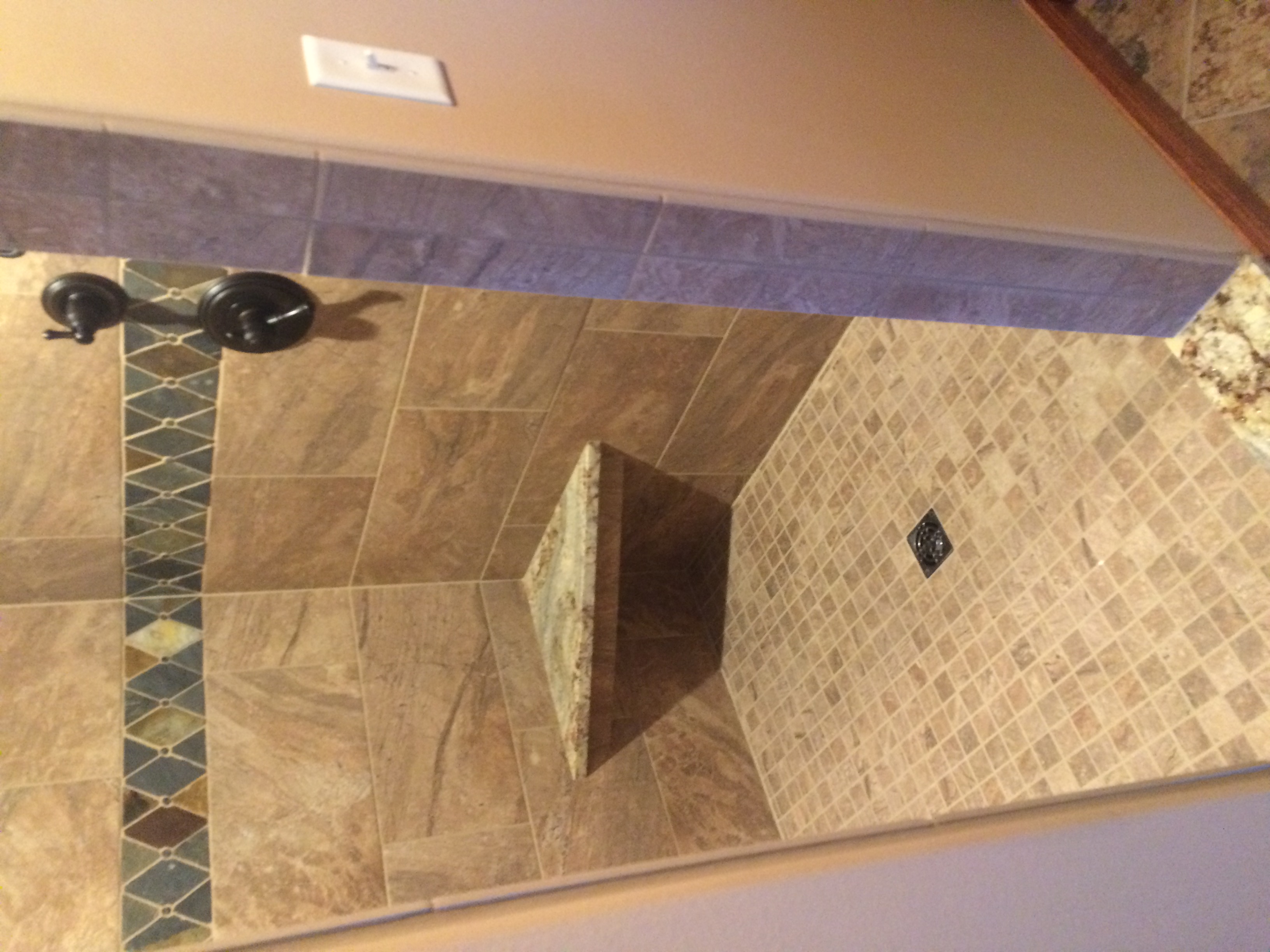 Shower tile and seat