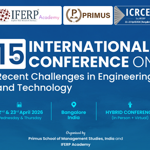 International Conference: 15th International Conference on Recent Challenges in Engineering and Technology (ICRCET) - 22-23 April 2026