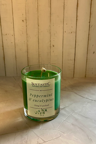 Peppermint & eucalyptus soy candle
