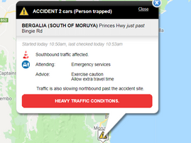 Collision at Bergalia - person trapped