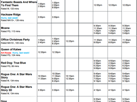 Perry Street Cinema program - Dec 22nd to Dec 28th