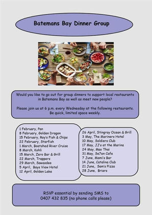 Batemans Bay Dinner Group set to inspire other groups to form