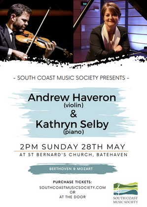 Andrew Haveron (Violin) And Kathryn Selby (Piano) May 28th