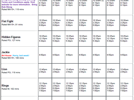 Perry Street Cinemas program Feb 23rd to Mar 1st