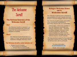 Welcome Scroll makes visit to Moruya on Historic National Journey for Refugee Week - Saturday 24th J