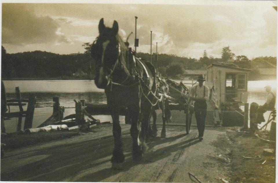 Jim Sproxton coming off Nelligen Ferry, courtesy of Zelma Rixon.