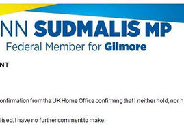 Sudmalis receives confirmation from UK that there is NO citizenship issue
