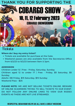 Cobargo Annual Show 10th - 12th February 2023