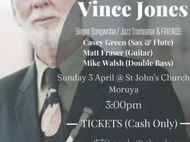 Vince Jones: Sunday sessions April 3rd in Moruya