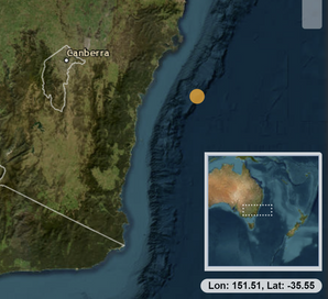 3.2 Earthquake 80km off Batemans Bay