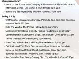Beagle Gig Guide July 6th to 10th