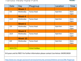 3Bs Playgroup Term 1 Tuross Head