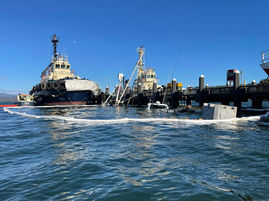 30 metre fishing trawler sinks at Eden Wharf