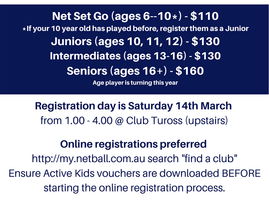 Moruya Tuross Netball Club * REGISTRATION NOW OPEN *