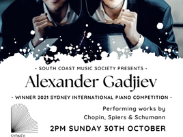 Alexander Gadjiev performs in Batehaven Oct 30th