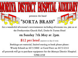 Sorta Brass fundraiser Tuross May 7th