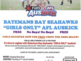 Girls Auskick encouraging more girls to play AFL - July 27th at Hanging Rock