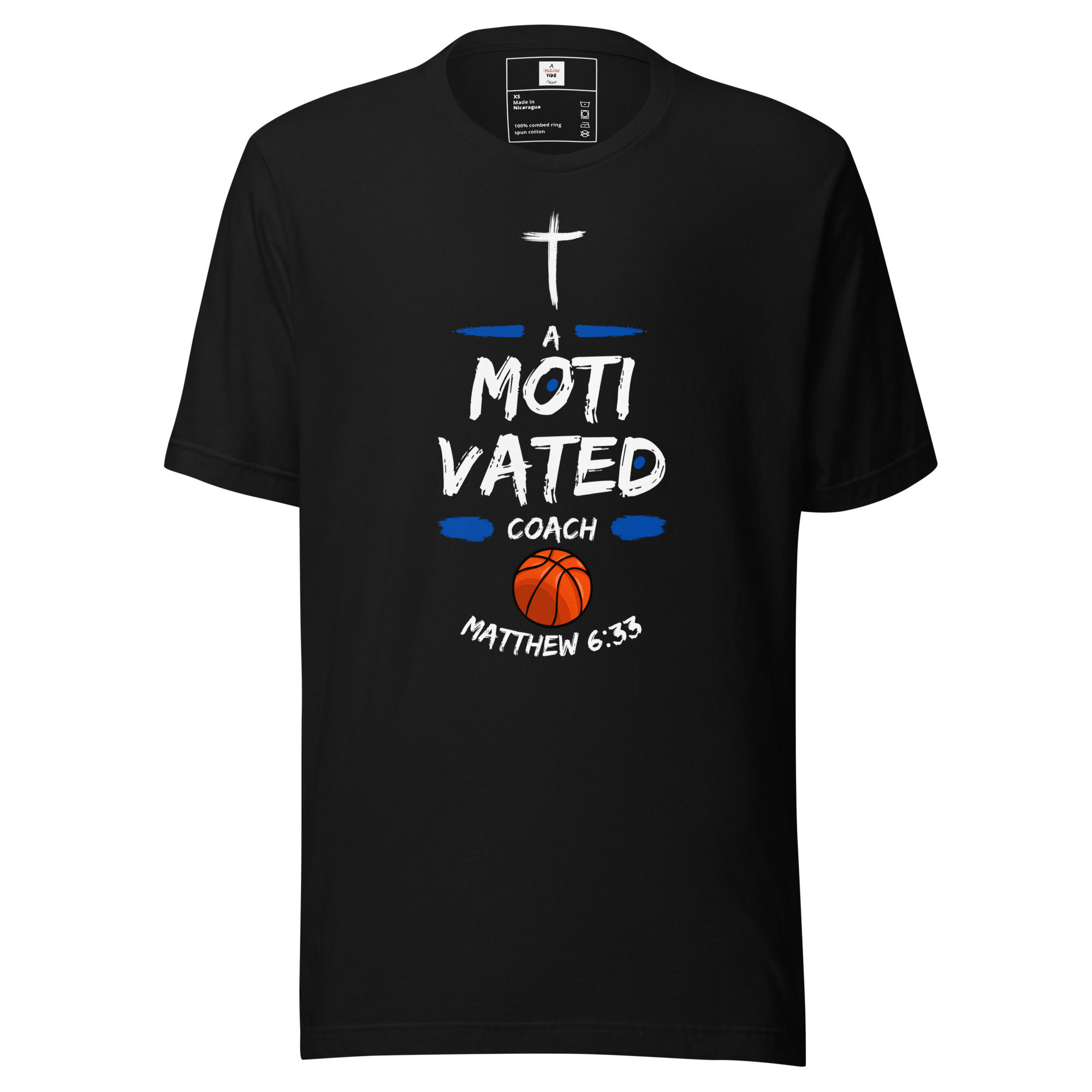 Unisex T-Shirt Motivated People Collection Coach Blue Matthew 6:33