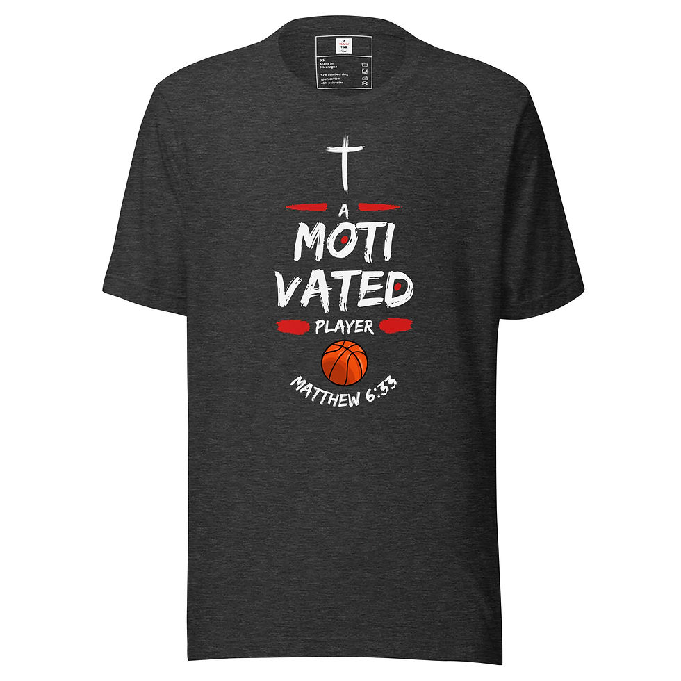 Thumbnail: Unisex T-Shirt Motivated People Collection Player Red Matthew 6:33  