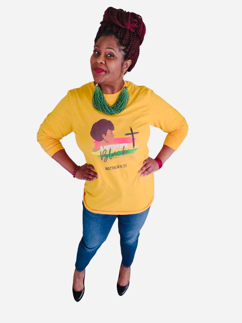 Thumbnail: Long Sleeve Tee Motivated People Collection Woman Black History Matthew 6:33