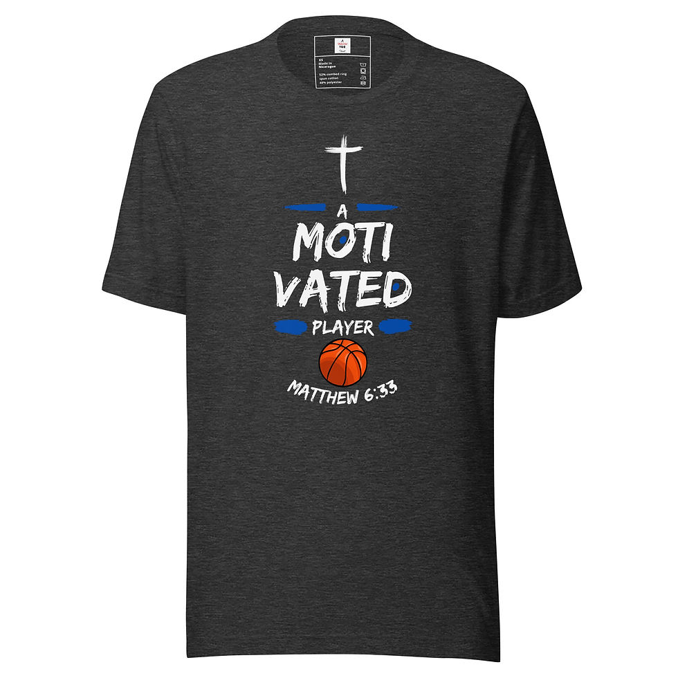 Thumbnail: Unisex T-Shirt Motivated People Collection Player Blue Matthew 6:33  