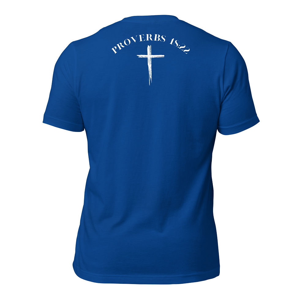 Thumbnail: Unisex T-Shirt Motivated People Collection Brideish White Proverbs 18:22