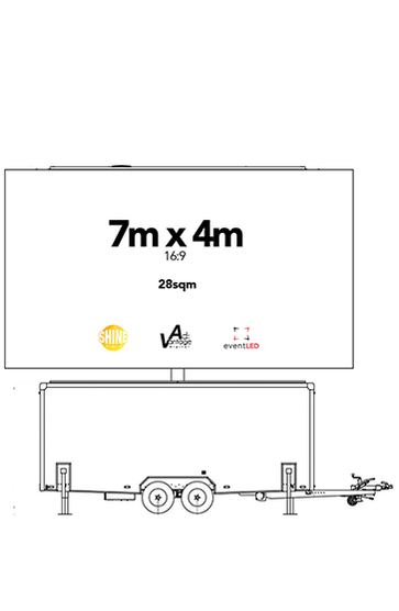 Technical drawing of a 7m by 4m Mobile LED screen for Cinema