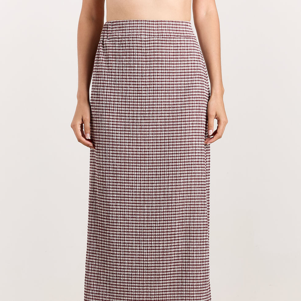 Thumbnail: STUDIO CLIQUE Celena Midi Skirt With Side Split cranberry/light grey.