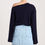 Thumbnail: STUDIO CLIQUE Archie Long Sleeve Off Shoulder Neckline T-shirt navy.
