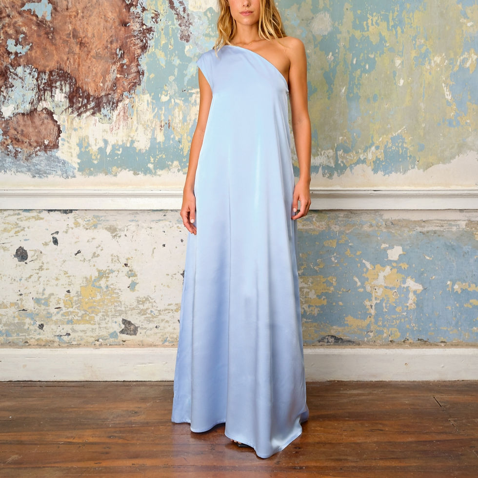 Thumbnail: SEA ME HAPPY Lauri Dress Satin Crêpe light blue.