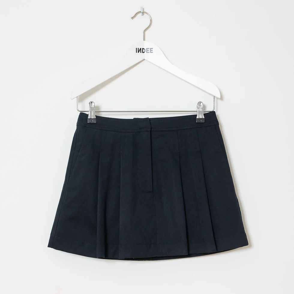 Thumbnail: INDEE Wallstreet Brushed Cotton Short Skirt navy.