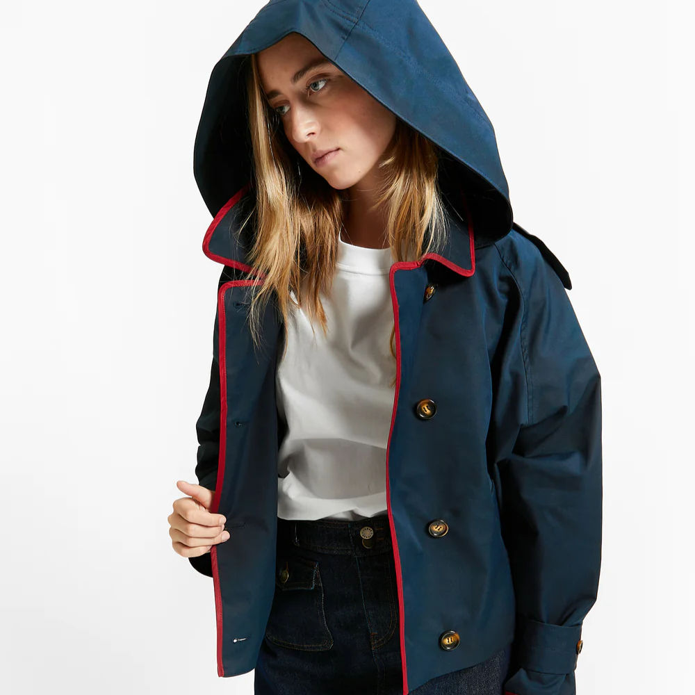 INDEE VOYAGE Trench Jacket navy.