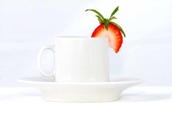 Strawberry in espresso cup