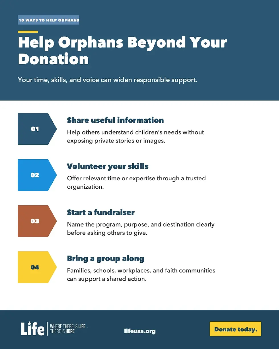 A list of ways you can help orphans beyond donations