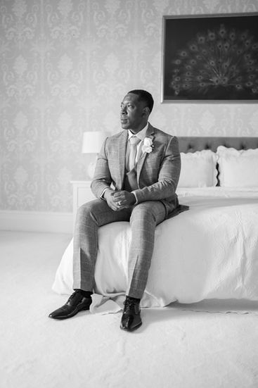 Groom Portrait Black and White