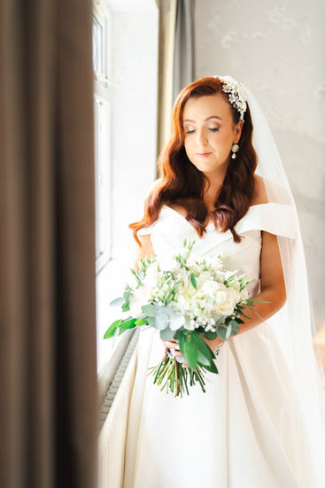 Bridal Window Portrait, Llechwen Hall, Nelson